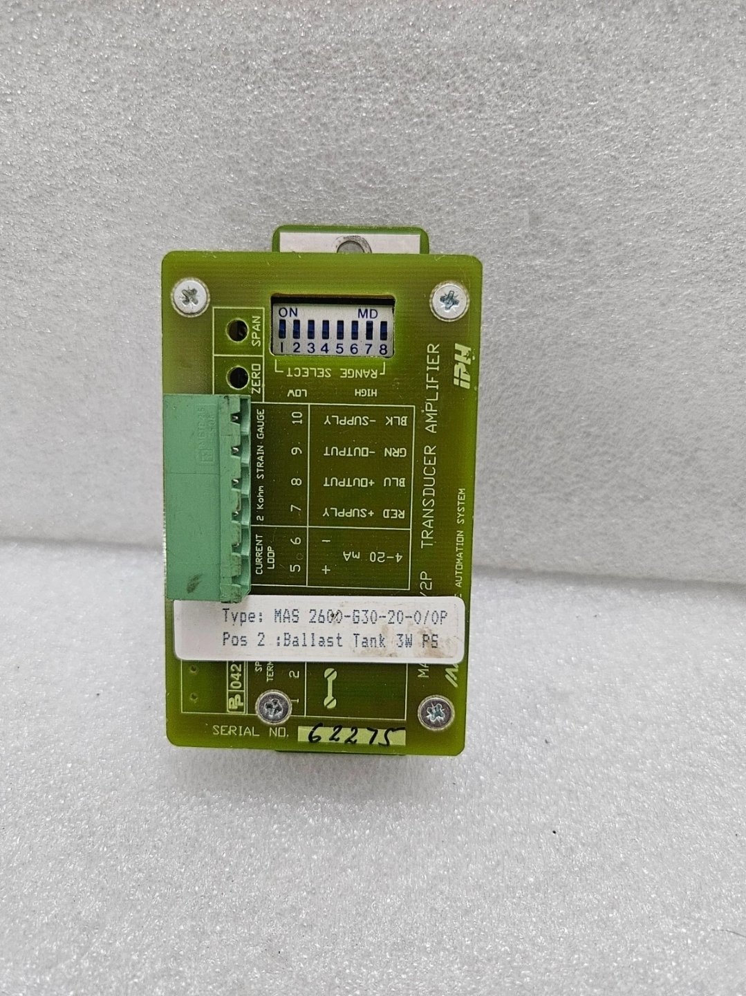 IPH MAS 2600-G30-20-0/0P TRANSDUCER AMPLIFIER